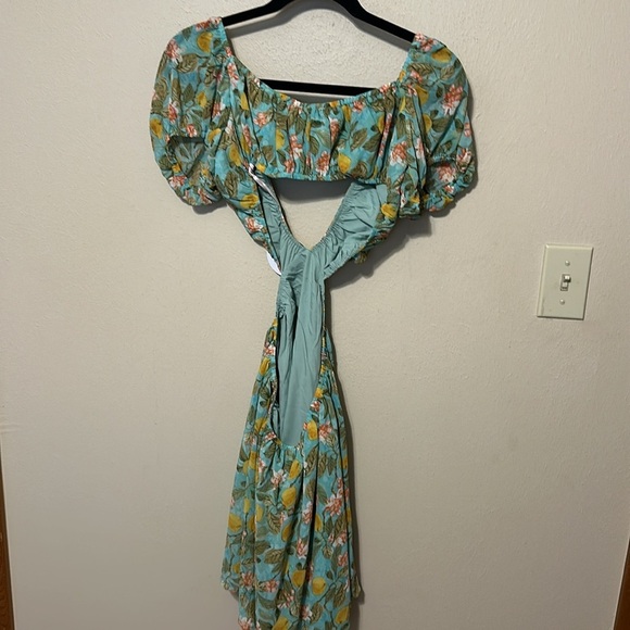 Revolve More To Come‎ Marlene Cut Out Dress in Green Floral Size Medium NWT - Picture 7 of 8